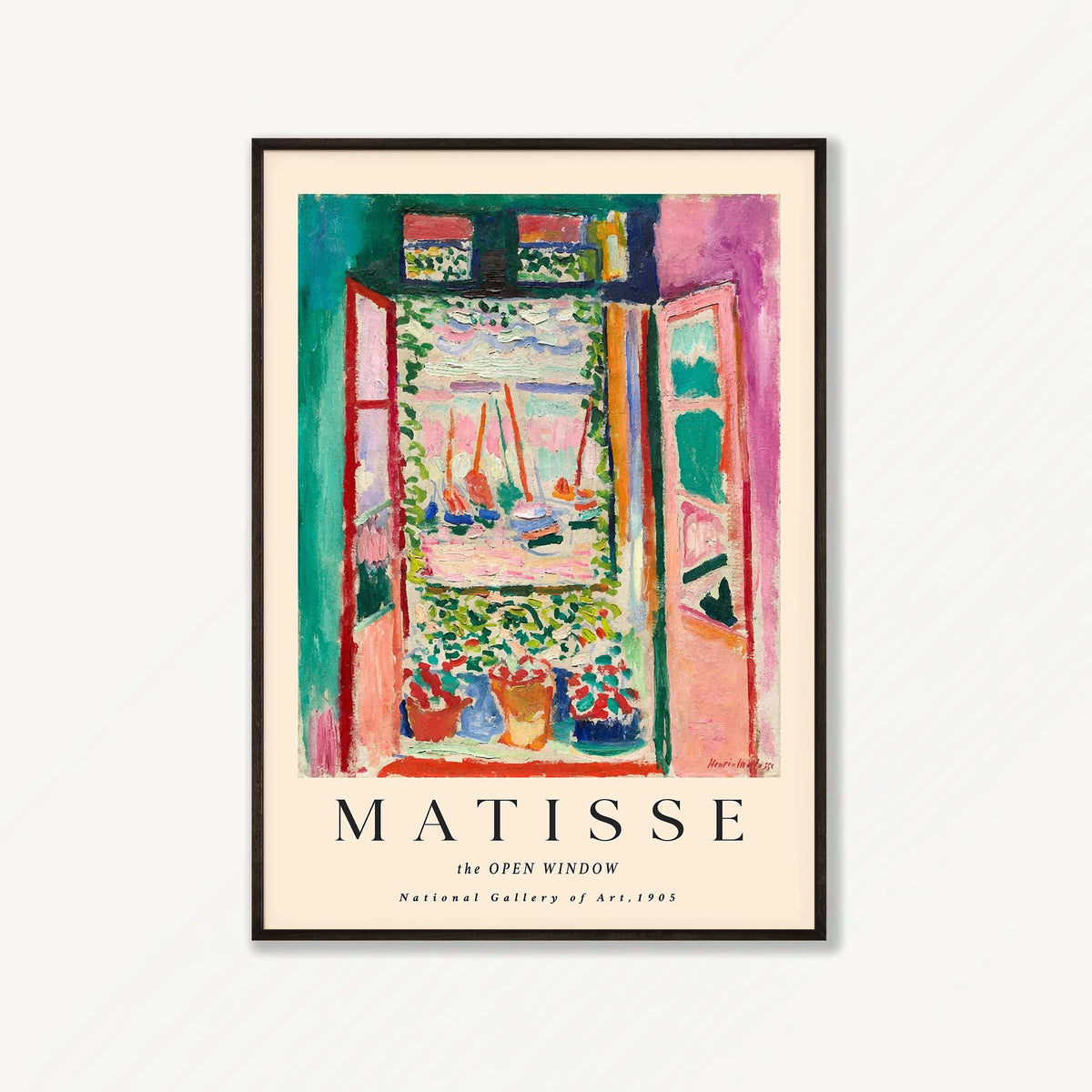 Henri Matisse – Open Window in Matte Black Frame | Atollo Printshop