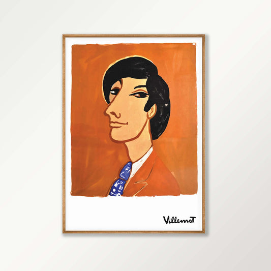 Orange Man by Bernard Villemot in Tasmanian Oak Frame | Atollo Printshop
