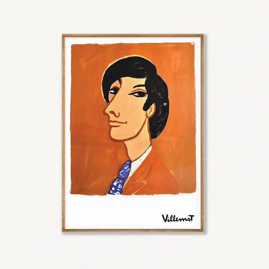 Orange Man by Bernard Villemot in Tasmanian Oak Frame | Atollo Printshop