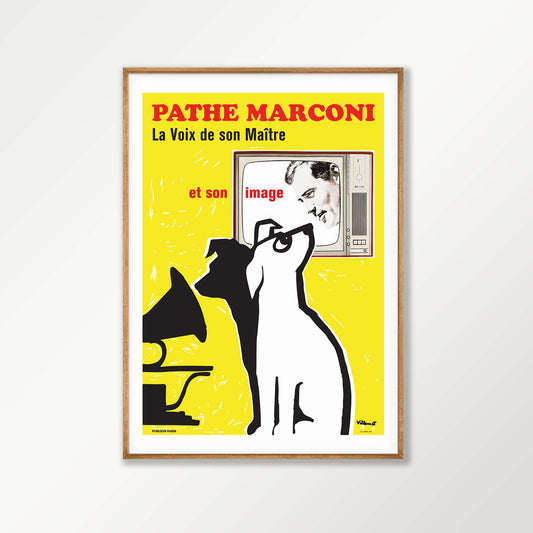 Pathe Marconi by Bernard Villemot in Tasmanian Oak Frame | Atollo Printshop
