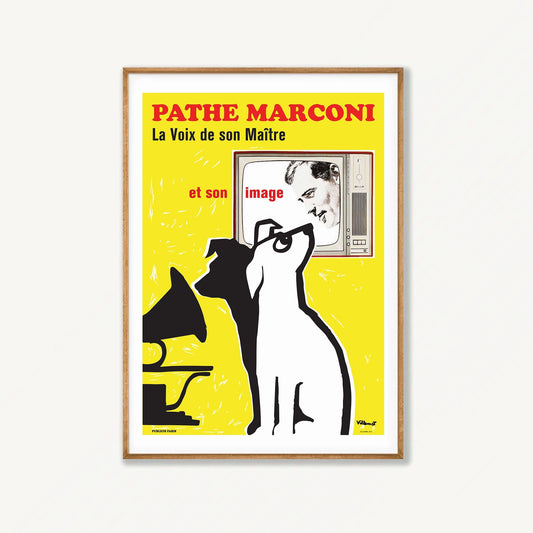 Pathe Marconi by Bernard Villemot in Tasmanian Oak Frame | Atollo Printshop