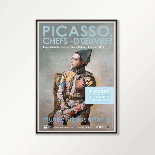 Pablo Picasso – Chef D'oeuvre Exhibition in Matte Black Frame | Atollo Printshop