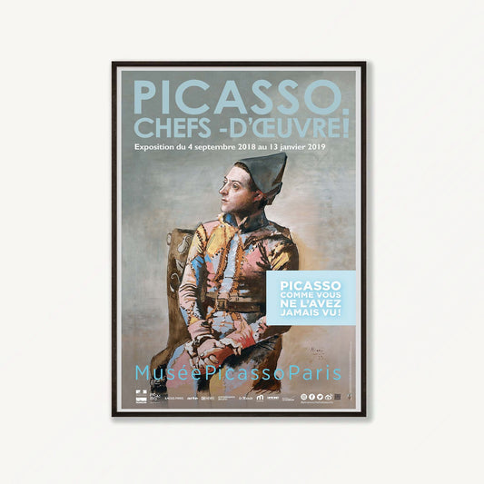 Pablo Picasso – Chef D'oeuvre Exhibition in Matte Black Frame | Atollo Printshop