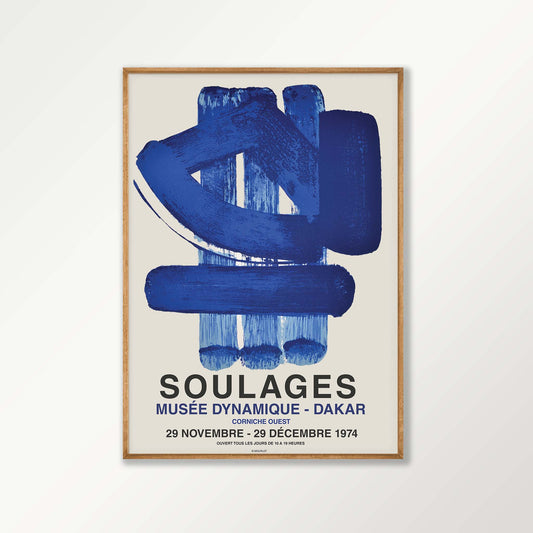 Pierre Soulages Exhibition in Tasmanian Oak Frame | Atollo Printshop