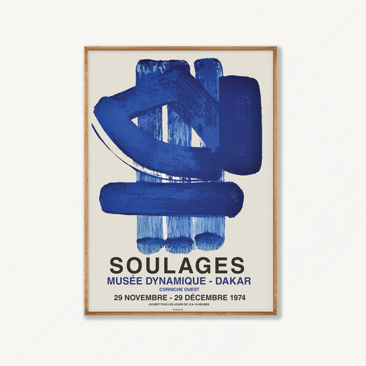 Pierre Soulages Exhibition in Tasmanian Oak Frame | Atollo Printshop