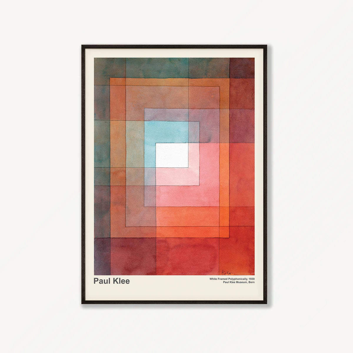 Polyphonically 1930 by Paul Klee in Matte Black Frame | Atollo Printshop