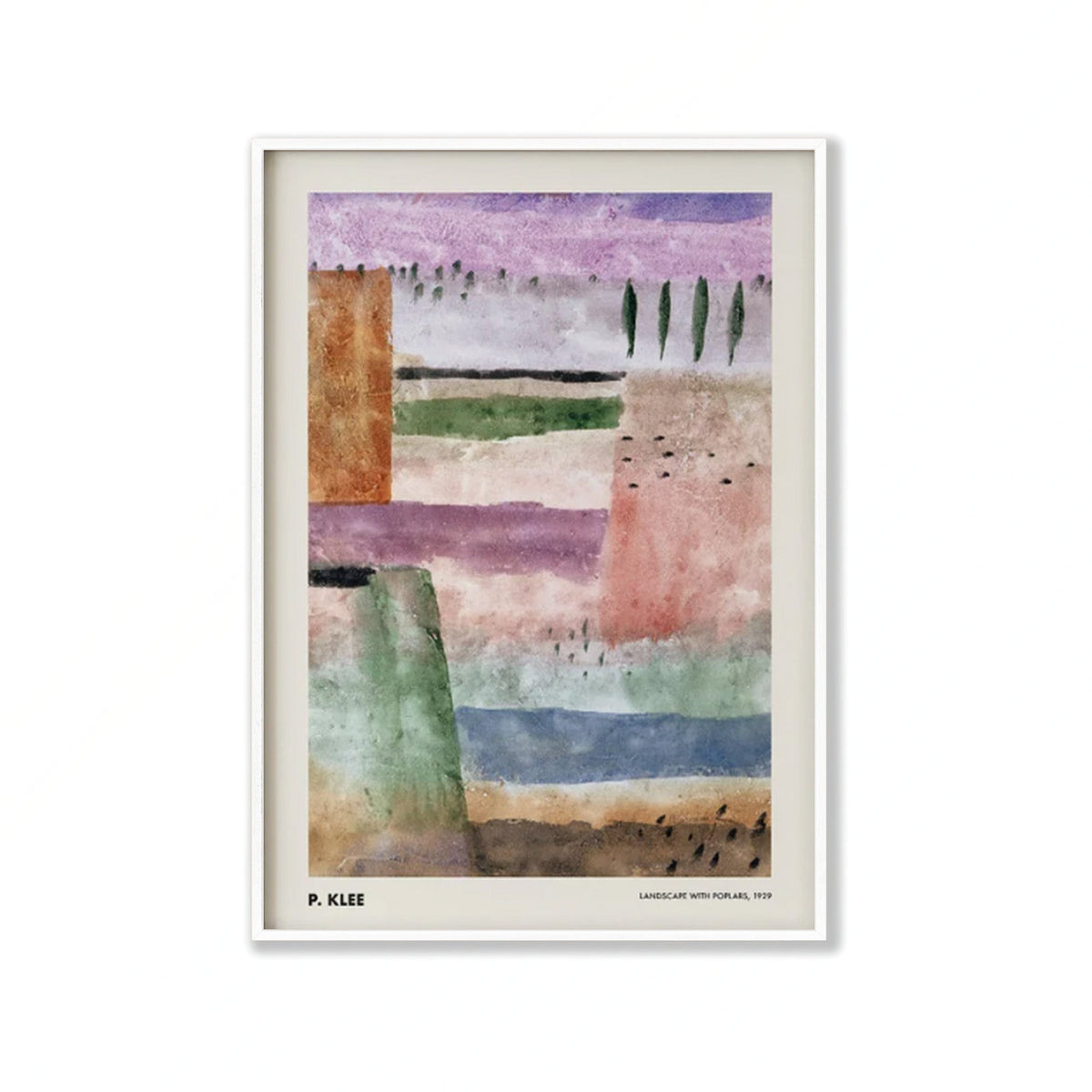 Poplars 1929 by Paul Klee in Matte White Frame | Atollo Printshop