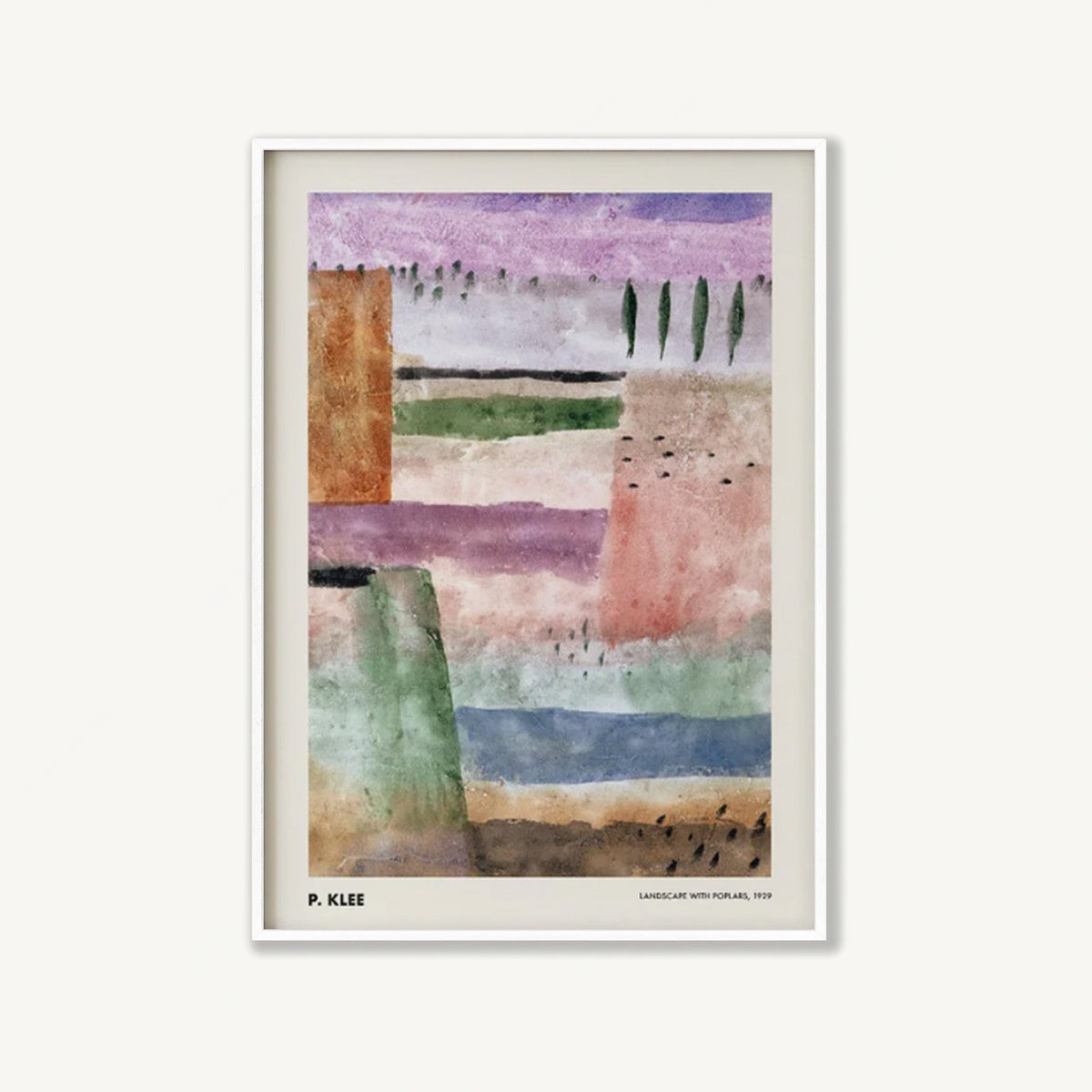Poplars 1929 by Paul Klee in Matte White Frame | Atollo Printshop