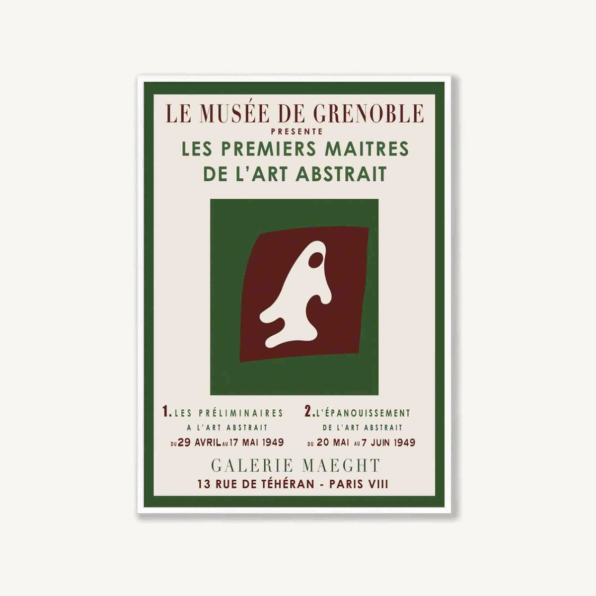 Hans Arp Premier Exhibition in Matte White Frame | Atollo Printshop