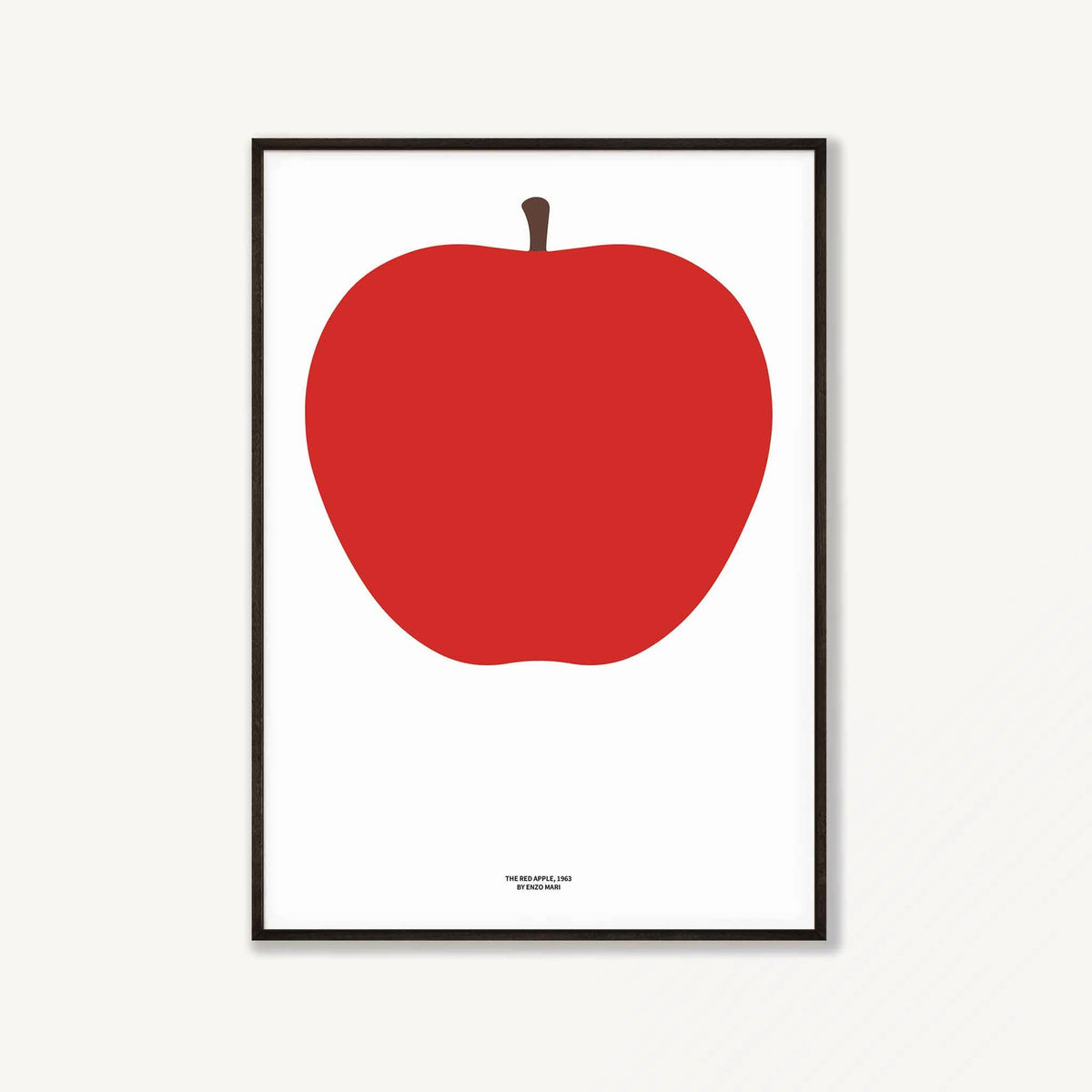 Enzo Mari – Red Apple in Matte Black Frame | Atollo Printshop