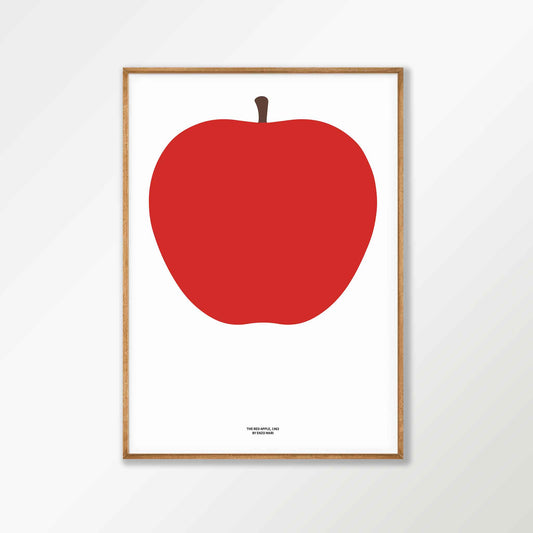 Enzo Mari β Red Apple in Tasmanian Oak Frame | Atollo Printshop