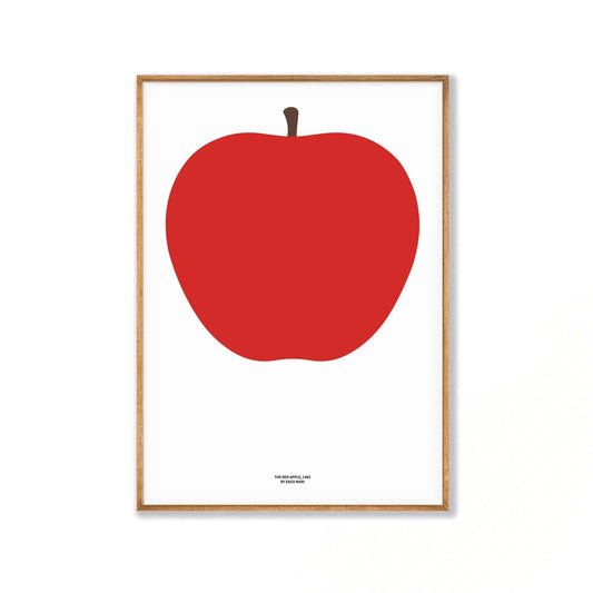 Enzo Mari – Red Apple in Tasmanian Oak Frame | Atollo Printshop