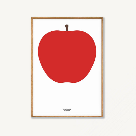 Enzo Mari – Red Apple in Tasmanian Oak Frame | Atollo Printshop