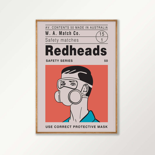 Redheads Matches in Tasmanian Oak Frame | Atollo Printshop
