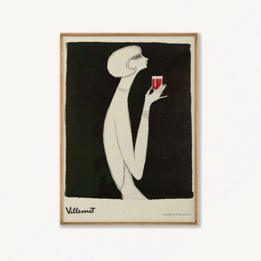 Rouge 1977 Bernard Villemot in Tasmanian Oak Frame | Atollo Printshop