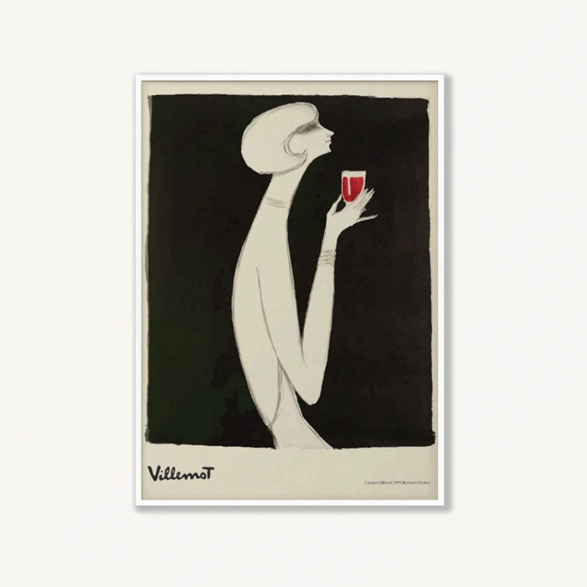 Rouge 1977 Bernard Villemot in Matte White Frame | Atollo Printshop