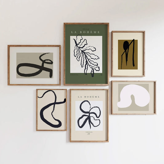 Modern Scandinavian Gallery Wall art print displayed in a room setting | Atollo Printshop
