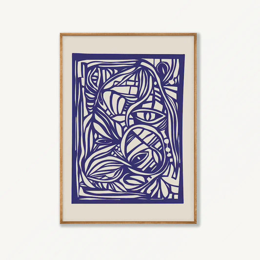Scandinavian Abstract 03 in Tasmanian Oak Frame | Atollo Printshop