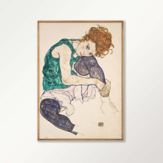 Egon Schiele β Red Haired Woman in Tasmanian Oak Frame | Atollo Printshop