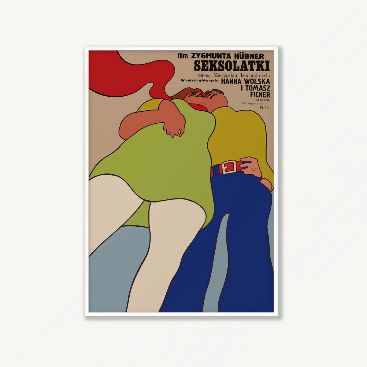 Polish Film Poster Seksolatki 1972 in Matte White Frame | Atollo Printshop