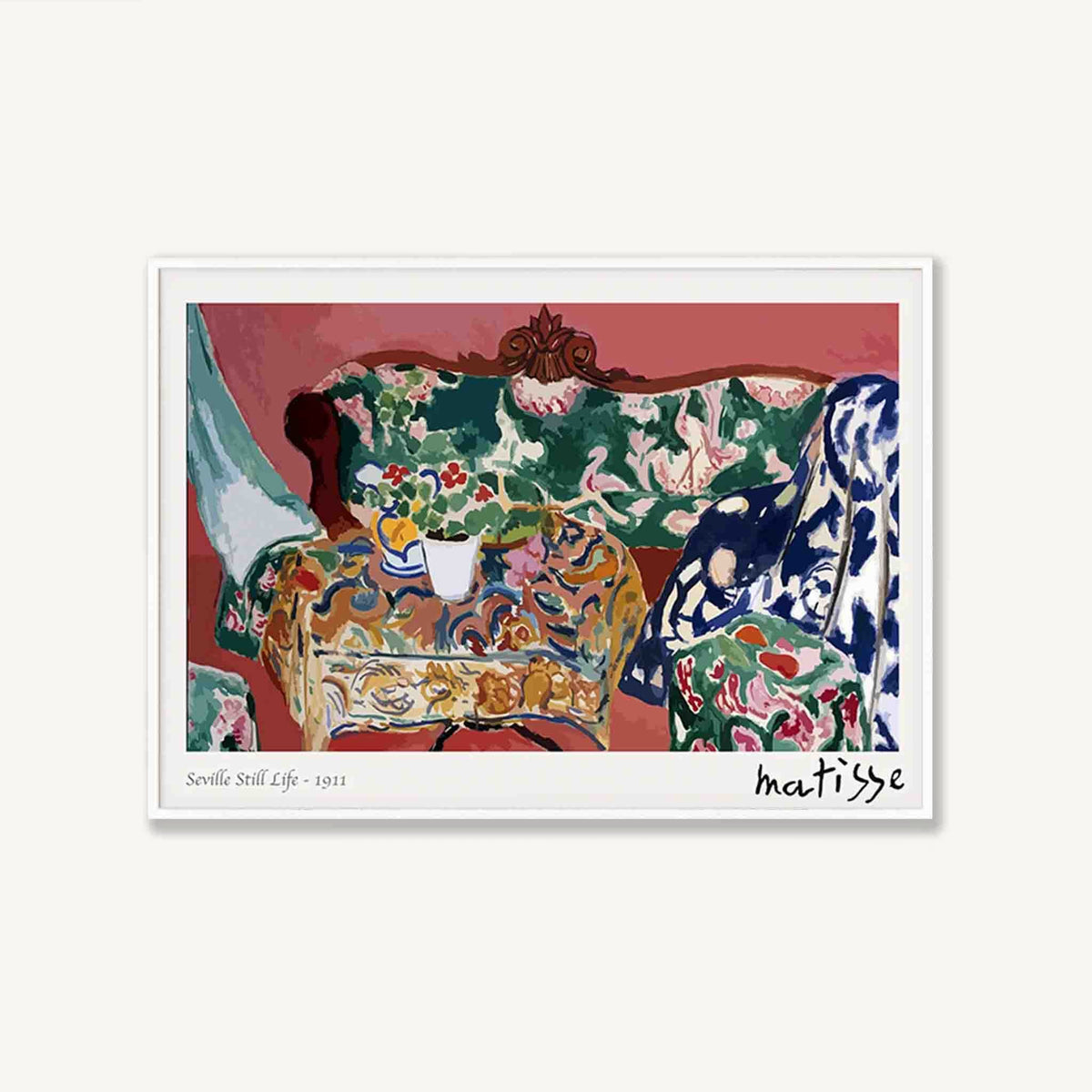 Henri Matisse – Seville 1911 in Matte White Frame | Atollo Printshop