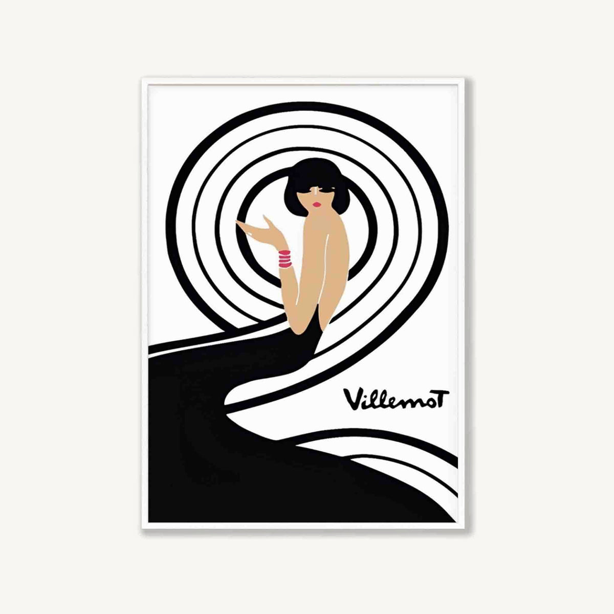 Bally Spiral by Bernard Villemot in Matte White Frame | Atollo Printshop