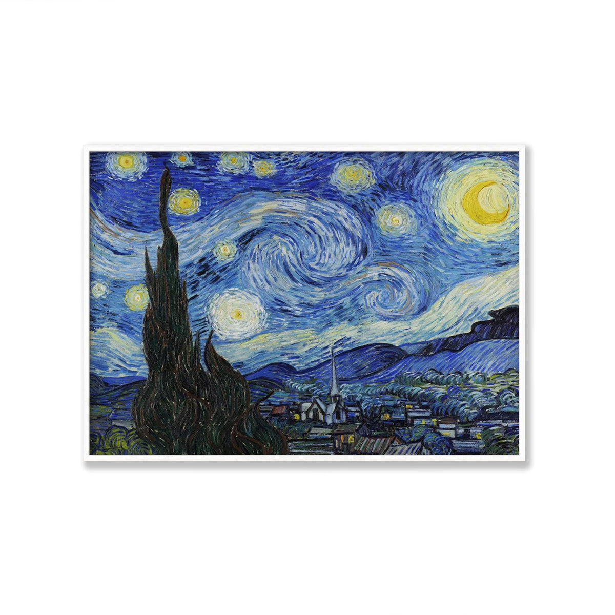 Vincent van Gogh – Starry Night in Matte White Frame | Atollo Printshop