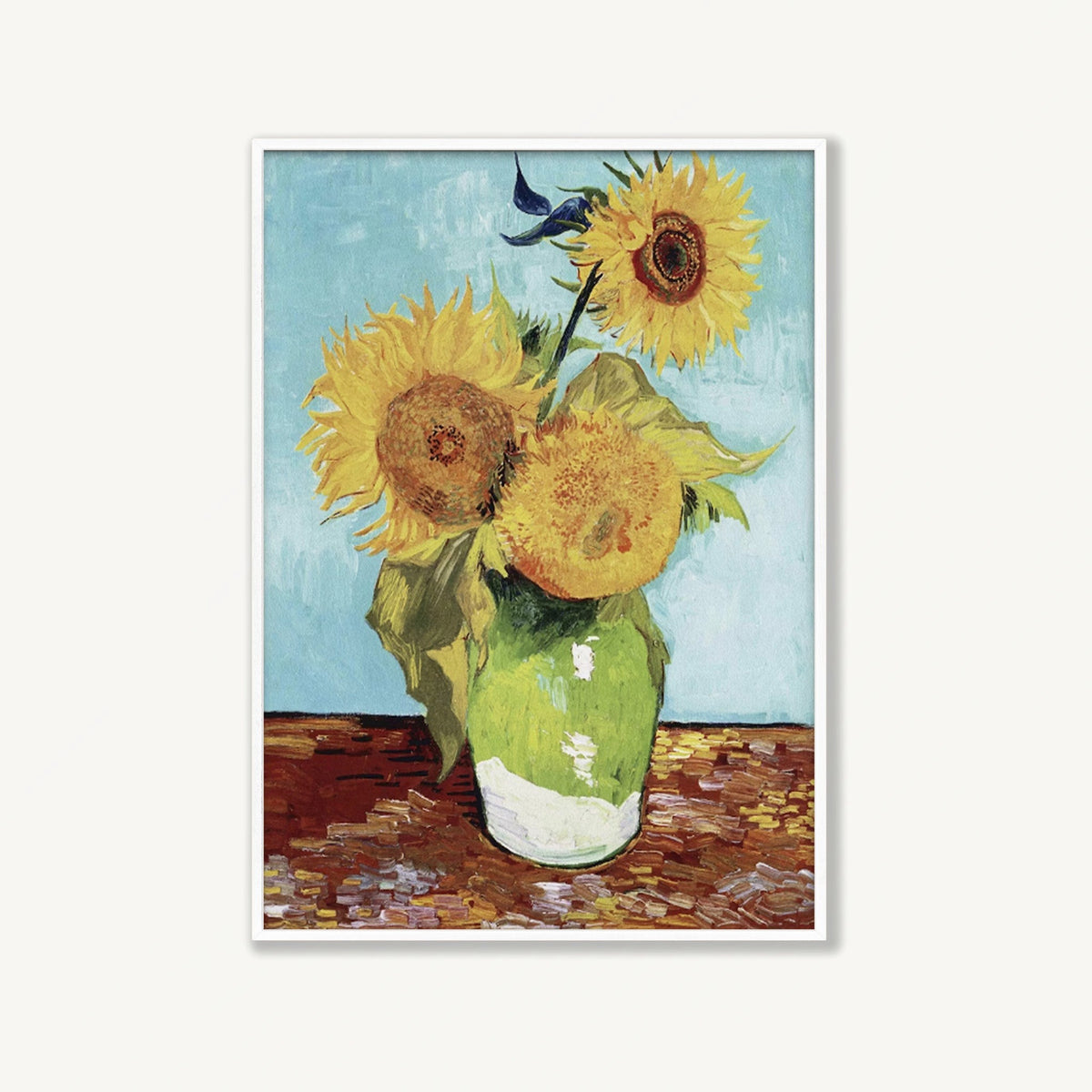Vincent van Gogh – Sunflowers in Matte White Frame | Atollo Printshop