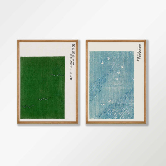 Taguchi Tomoki Japanese Poster Set in Tasmanian Oak Frame | Atollo Printshop