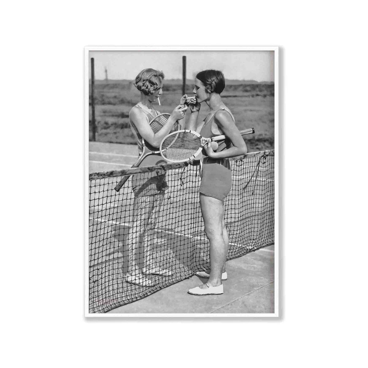 Ladies Play Tennis 1955 in Matte White Frame | Atollo Printshop