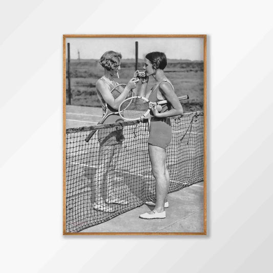 Ladies Play Tennis 1955 in Tasmanian Oak Frame | Atollo Printshop