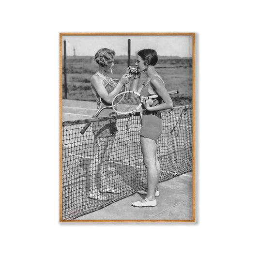 Ladies Play Tennis 1955 in Tasmanian Oak Frame | Atollo Printshop