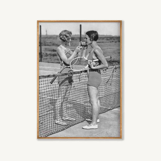 Ladies Play Tennis 1955 in Tasmanian Oak Frame | Atollo Printshop