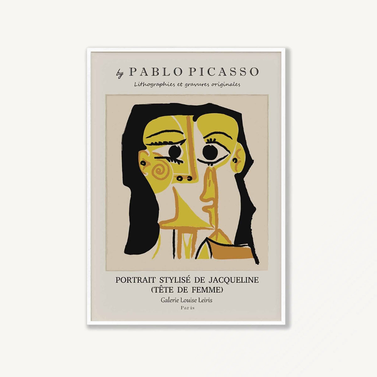 Pablo Picasso – Tete De Femme in Matte White Frame | Atollo Printshop