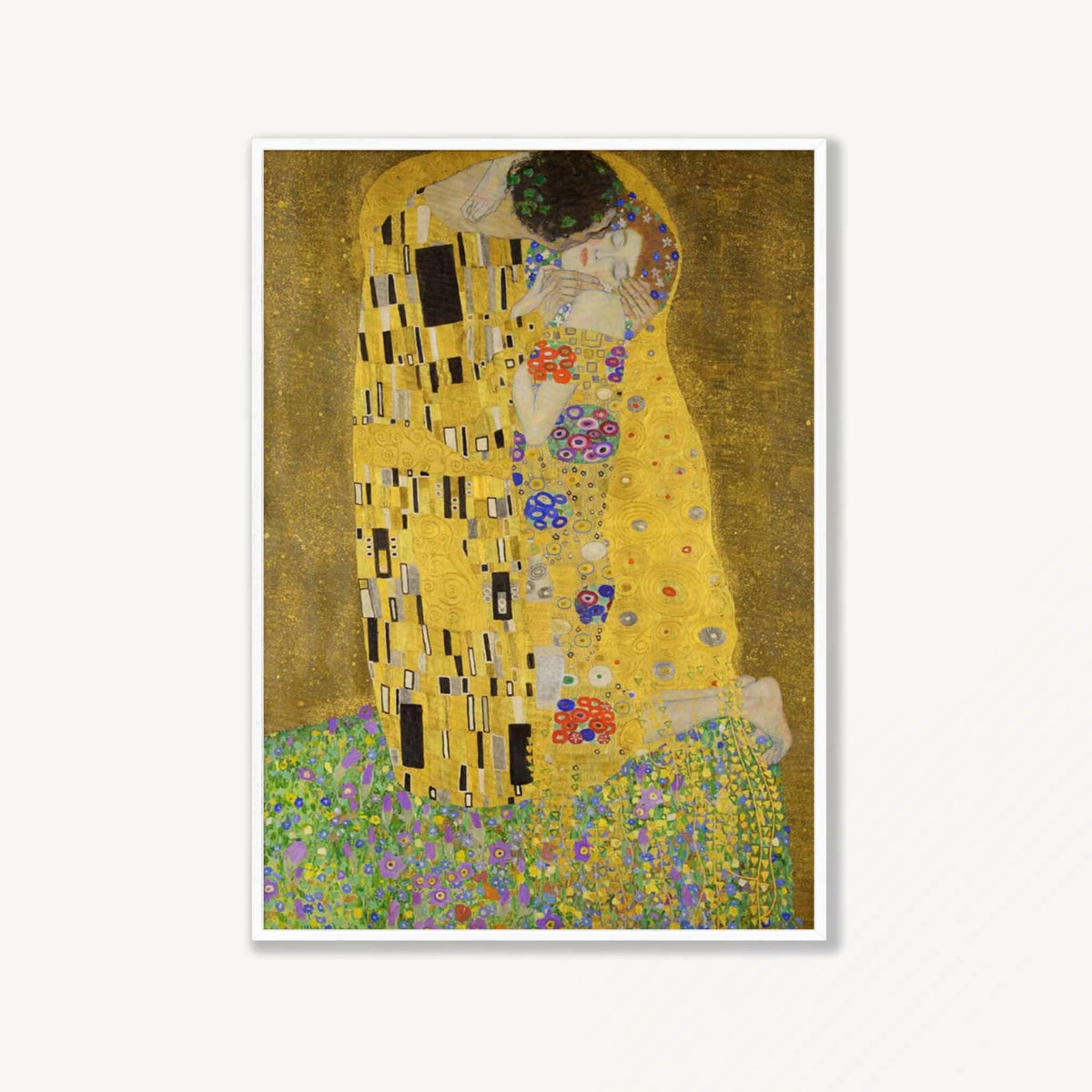 Gustav Klimt – The Kiss in Matte White Frame | Atollo Printshop