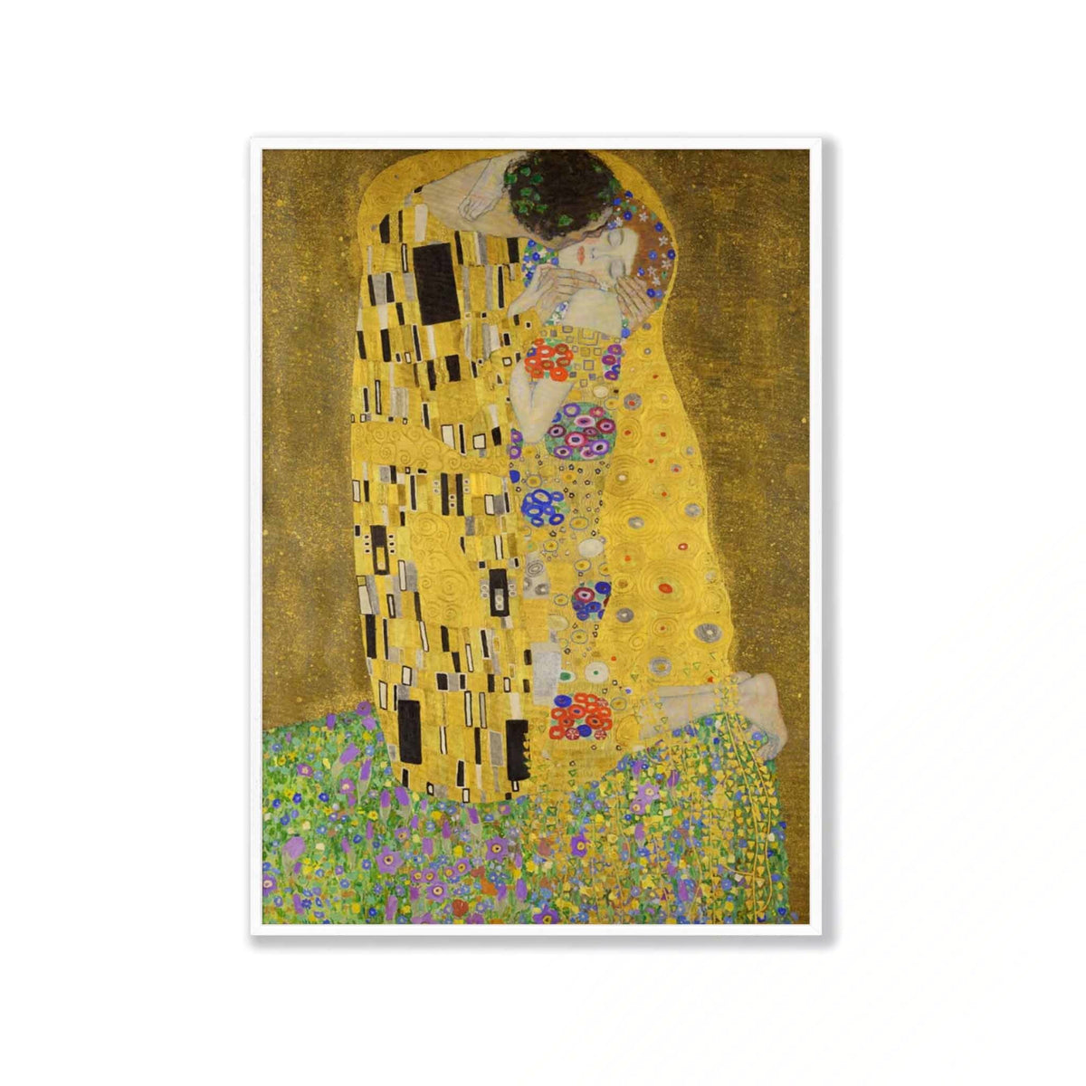 Gustav Klimt – The Kiss in Matte White Frame | Atollo Printshop