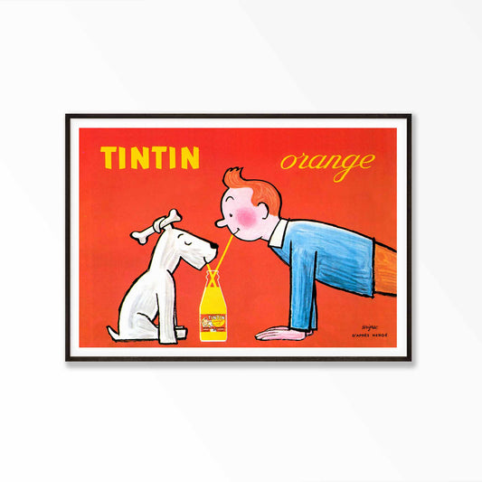 Tin Tin Orange Advertisement in Matte Black Frame | Atollo Printshop