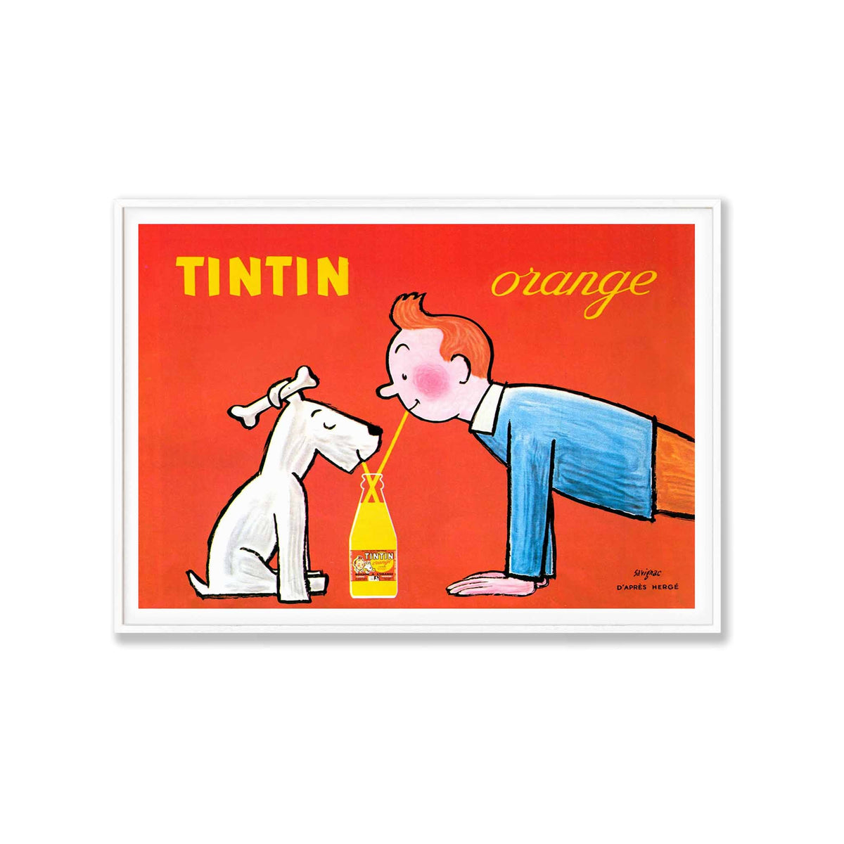 Tin Tin Orange Advertisement in Matte White Frame | Atollo Printshop