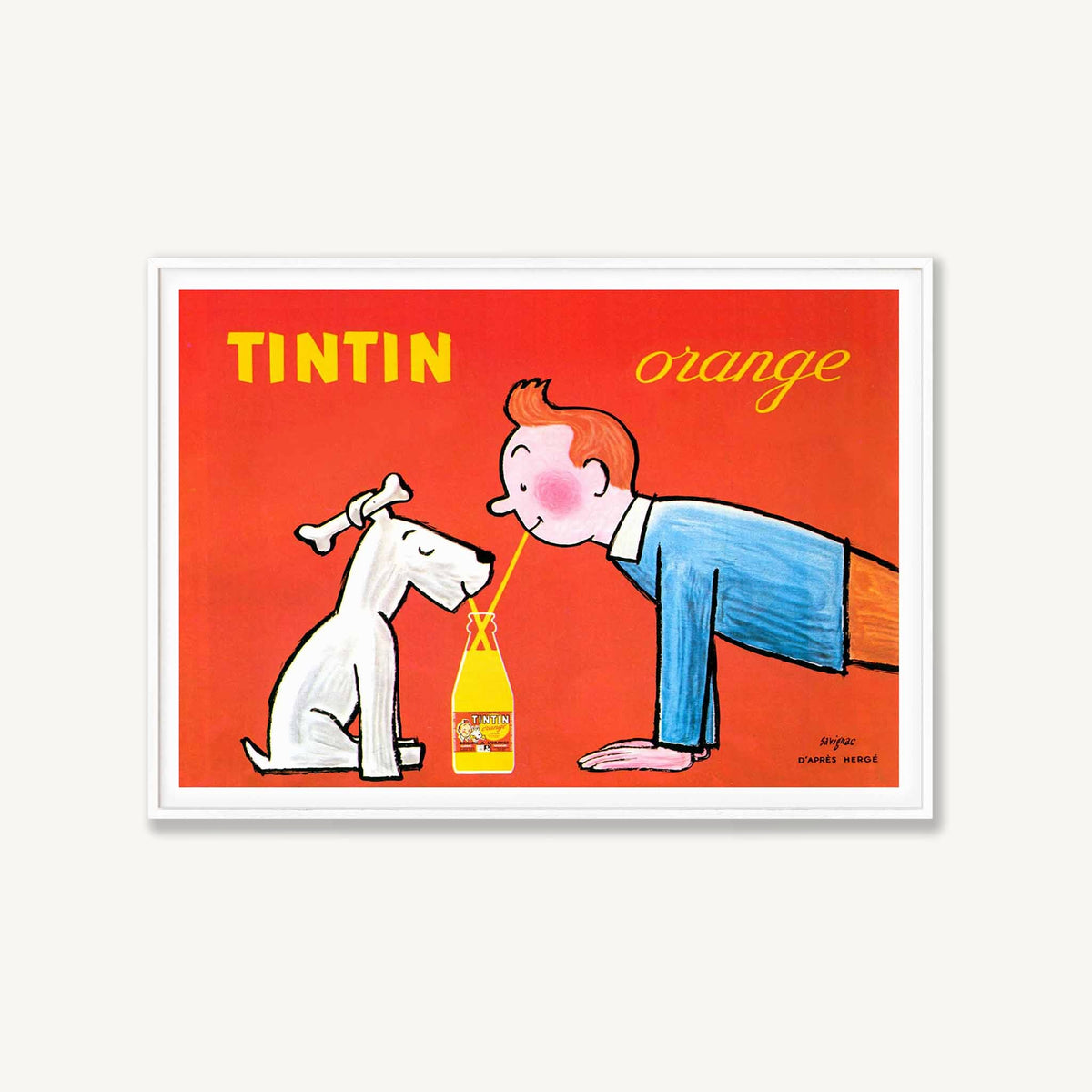 Tin Tin Orange Advertisement in Matte White Frame | Atollo Printshop