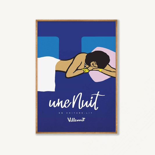 Une Nuit Bernard Villemot 1973 in Tasmanian Oak Frame | Atollo Printshop