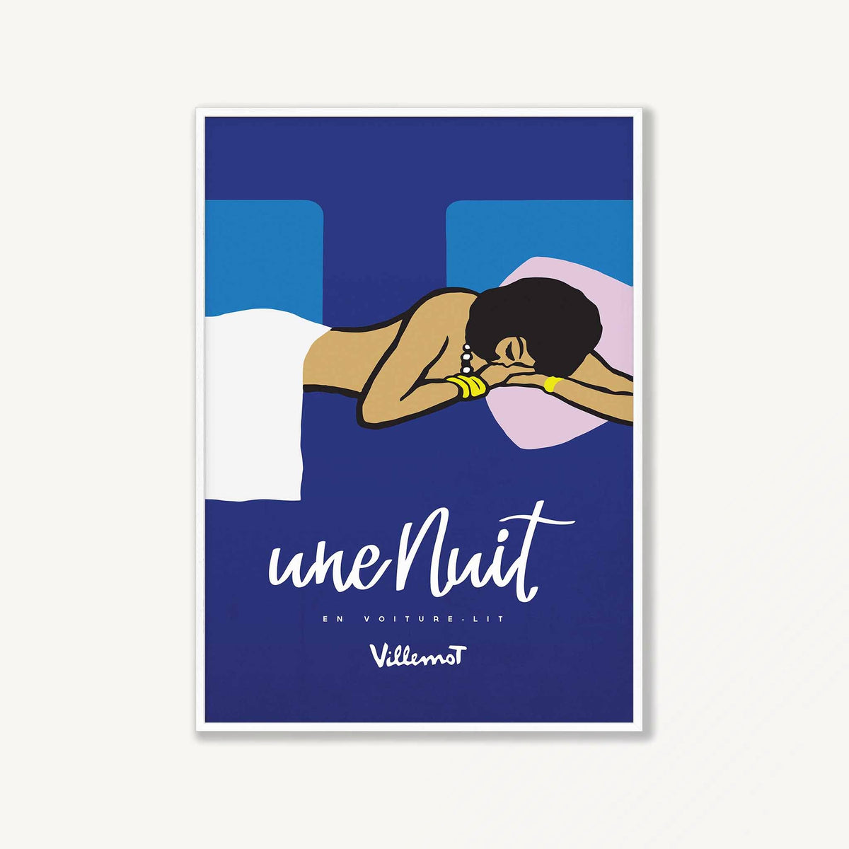 Une Nuit Bernard Villemot 1973 in Matte White Frame | Atollo Printshop