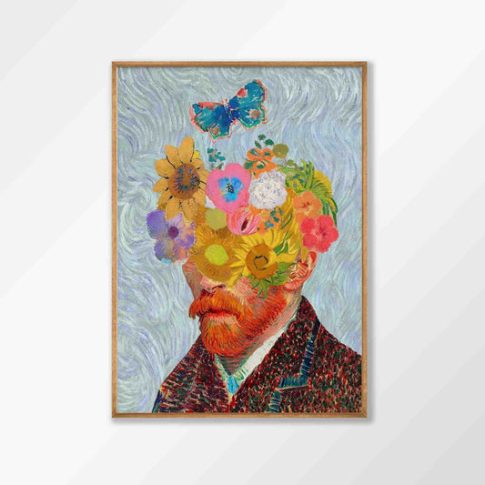 Vincent van Gogh – Flowers Collage in Tasmanian Oak Frame | Atollo Printshop