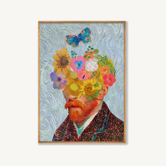 Vincent van Gogh – Flowers Collage in Tasmanian Oak Frame | Atollo Printshop