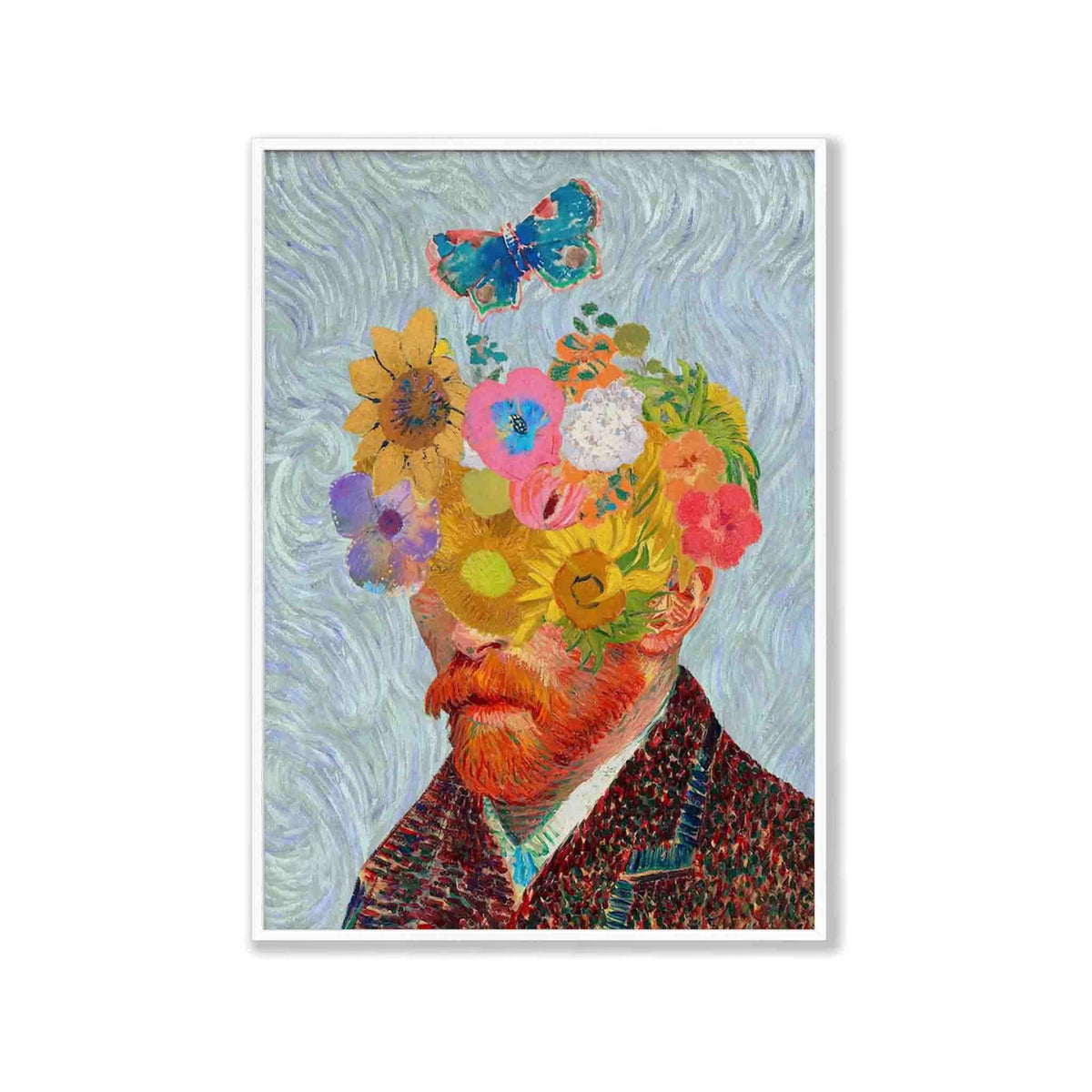 Vincent van Gogh – Flowers Collage in Matte White Frame | Atollo Printshop