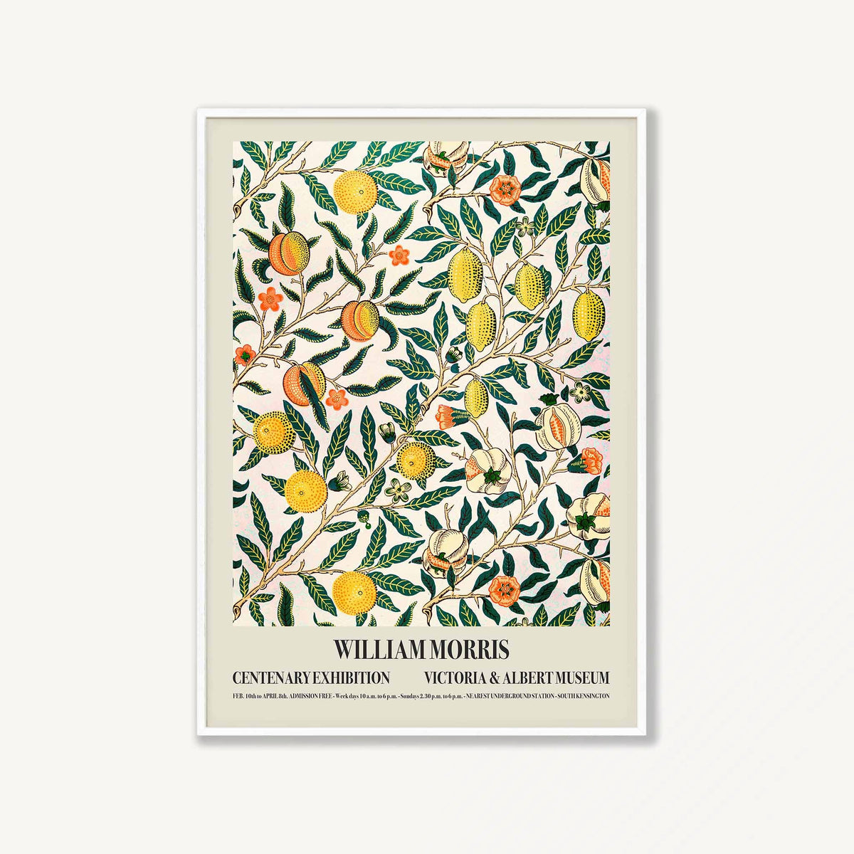 William Morris – Exhibition in Matte White Frame | Atollo Printshop