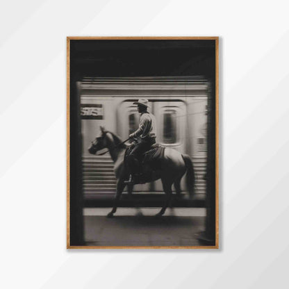 New York Subway Cowboy Photographic Print