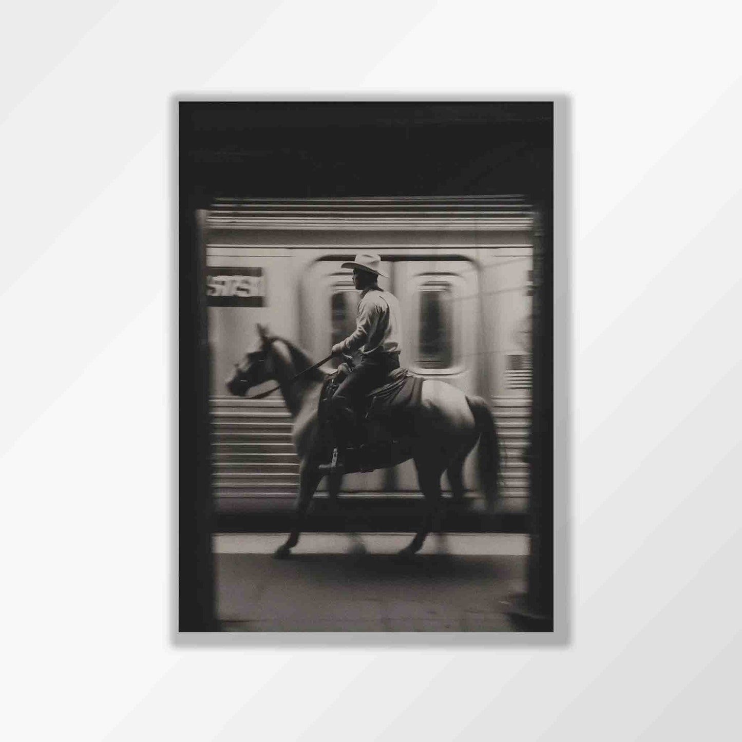New York Subway Cowboy Photographic Print