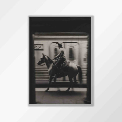 New York Subway Cowboy Photographic Print
