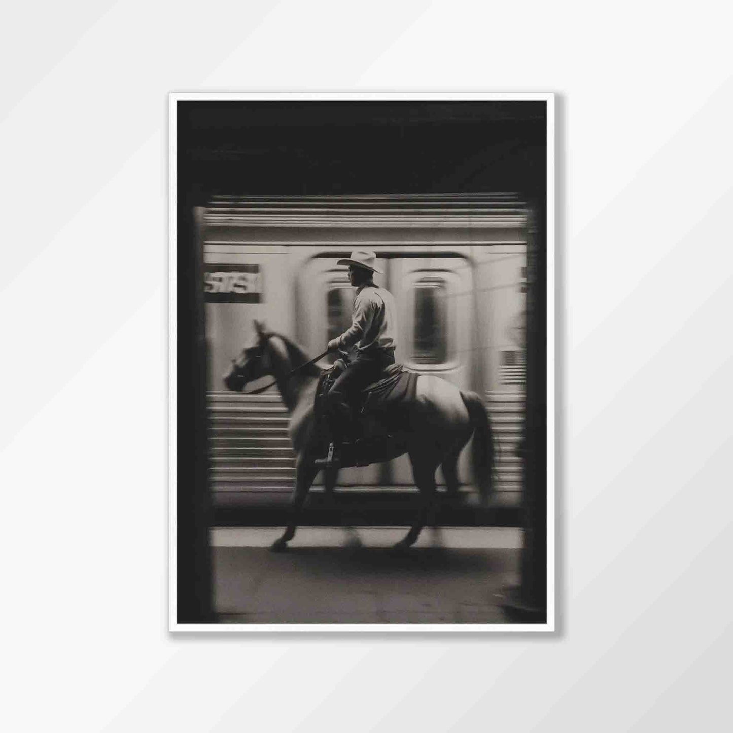 New York Subway Cowboy Photographic Print