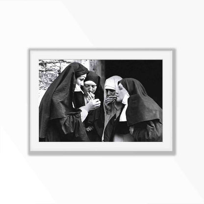 Smoking Nuns Photographic Print